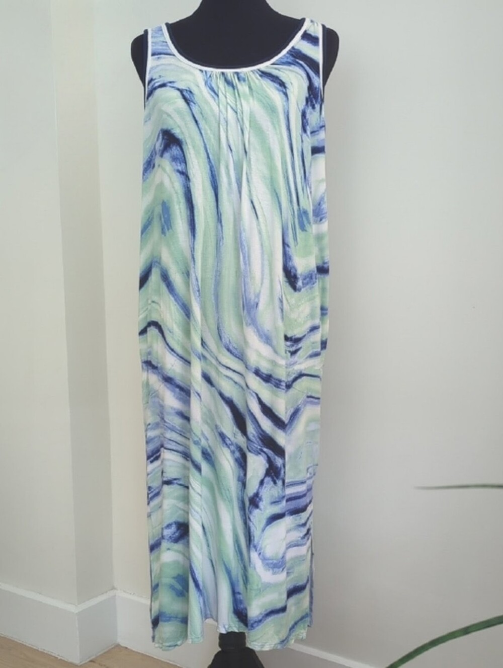 Secret Treasures Sleeveless Watercolor Marble Knit Lounger Midi Dress Nightgown